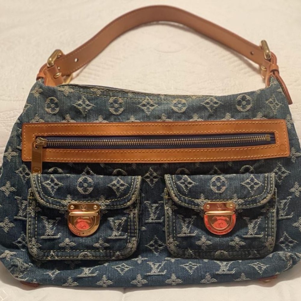 Louis Vuitton Denim MM hand bag 12" x 4" x 10"